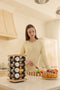 16 Jar Bamboo Spice Rack Set