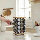 Orii 16 Jar Bamboo Spice Rack Set, Rotating Natural Bamboo Rack with Premium Spices & 5-Year Free Refills