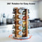 Orii 20-Jar Acacia Wood Rotating Spice Rack Organizer with Glass Jars & Stainless Steel Lids | Includes 20 Spices & Free 5-Year Refills