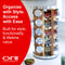 Orii 20-Jar Acacia Wood Rotating Spice Rack Organizer with Glass Jars & Stainless Steel Lids | Includes 20 Spices & Free 5-Year Refills