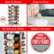 Orii 20-Jar Acacia Wood Rotating Spice Rack Organizer with Glass Jars & Stainless Steel Lids | Includes 20 Spices & Free 5-Year Refills