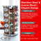 Orii 20-Jar Acacia Wood Rotating Spice Rack Organizer with Glass Jars & Stainless Steel Lids | Includes 20 Spices & Free 5-Year Refills
