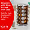 Orii 20 Jar Filled Spice Rack Organizer with Free Spice Refills, Dark Acacia Wood & Stainless Steel Rotating Spice Holder