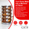 Orii 20 Jar Filled Spice Rack Organizer with Free Spice Refills, Dark Acacia Wood & Stainless Steel Rotating Spice Holder