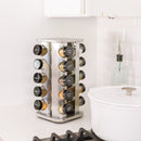 Orii 20-Jar Stainless Steel Spice Organizer Rack, Rotating Lazy Susan Design with Filled Glass Jars
