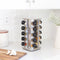 Orii 20-Jar Stainless Steel Spice Organizer Rack, Rotating Lazy Susan Design with Filled Glass Jars