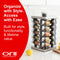 Orii Rotunda 20-Jar Rotating Spice Rack Organizer Stainless Steel 4 Sided Compact Design with Pre-Filled Glass Jars