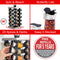 Orii Rotunda 20-Jar Rotating Spice Rack Organizer Stainless Steel 4 Sided Compact Design with Pre-Filled Glass Jars