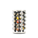 Orii 20-Jar Stainless Steel Rotating Spice Rack Lazy Susan Organizer with Pre-Filled Glass Jars