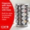 Orii 20-Jar Stainless Steel Rotating Spice Rack Lazy Susan Organizer with Pre-Filled Glass Jars