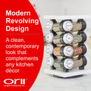 Orii 16 Jar White Filled Spice Rack Set, Rotating MDF Rack with Premium Spices & 5-Year Free Refills