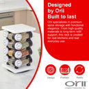 Orii 16 Jar White Filled Spice Rack Set, Rotating MDF Rack with Premium Spices & 5-Year Free Refills