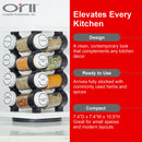 Orii 16 Jar White Filled Spice Rack Set, Rotating MDF Rack with Premium Spices & 5-Year Free Refills