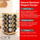 Orii 16 Jar Bamboo Spice Rack Set, Rotating Natural Bamboo Rack with Premium Spices & 5-Year Free Refills