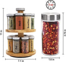 16 Jar 2 Tier Bamboo Rotating Spice Rack