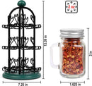 Orii Adrinova 24-Jar Revolving Tower Spice Rack Premium Glass Jars with Free 5-Year Refills