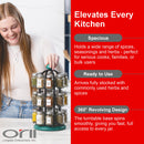 Orii Adrinova 24-Jar Revolving Tower Spice Rack Premium Glass Jars with Free 5-Year Refills