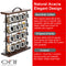 Orii 16-Jar Acacia Wood Tower Spice Rack Vertical Countertop Organizer with Glass Jars & Free 5-Year Refills