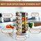 Orii 20-Jar Acacia Wood Rotating Spice Rack Organizer with Glass Jars & Stainless Steel Lids | Includes 20 Spices & Free 5-Year Refills