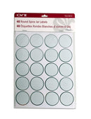 Round Spice Jar Labels – 40 Blank Stickers with Silver Border Writable Waterproof Label Set (1.4")