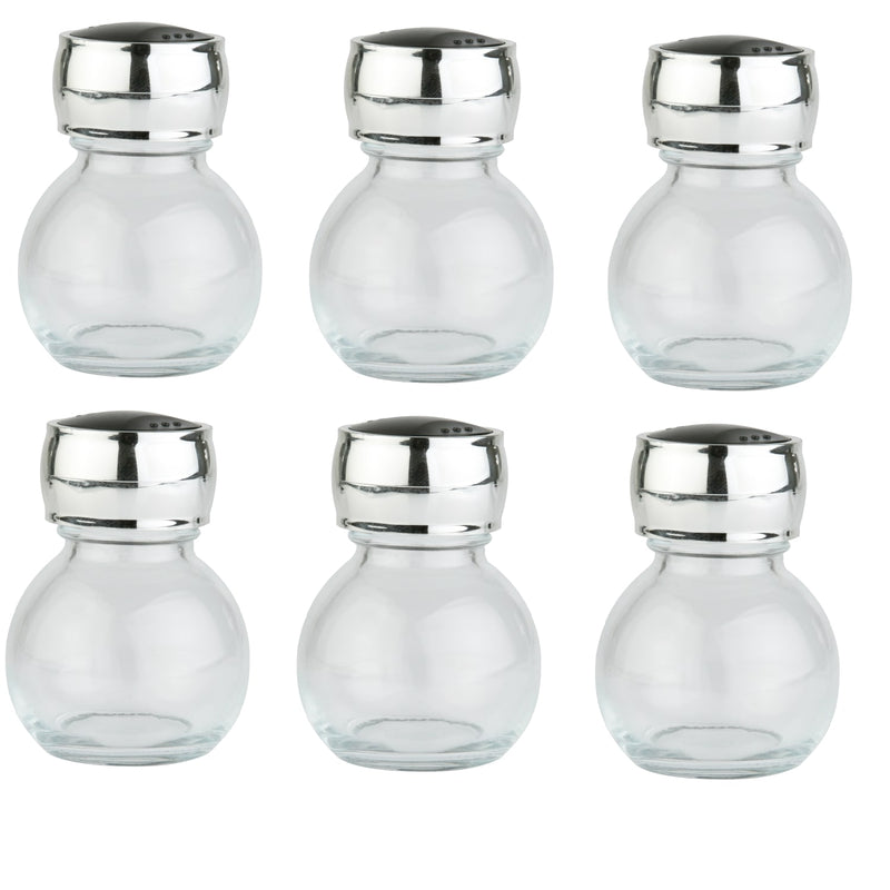 Orii 3 oz. Orb Spice & Storage Jars – Set of 6 Heavy-Duty Glass with Chrome Lids