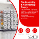 Orii 20-Jar Stainless Steel Filled Spice Rack Modern Wire Design with Labeled Jars & Free 5-Year Refills