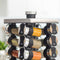 Orii Rotunda 20-Jar Rotating Spice Rack Organizer Stainless Steel 4 Sided Compact Design with Pre-Filled Glass Jars