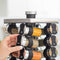 Orii Rotunda 20-Jar Rotating Spice Rack Organizer Stainless Steel 4 Sided Compact Design with Pre-Filled Glass Jars