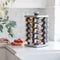 Orii Rotunda 20-Jar Rotating Spice Rack Organizer Stainless Steel 4 Sided Compact Design with Pre-Filled Glass Jars