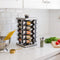 Orii Rotunda 20-Jar Rotating Spice Rack Organizer Stainless Steel 4 Sided Compact Design with Pre-Filled Glass Jars