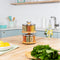 16 Jar 2 Tier Bamboo Rotating Spice Rack