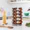 Orii 20 Jar Filled Spice Rack Organizer with Free Spice Refills, Dark Acacia Wood & Stainless Steel Rotating Spice Holder