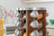 Orii 20 Jar Filled Spice Rack Organizer with Free Spice Refills, Dark Acacia Wood & Stainless Steel Rotating Spice Holder