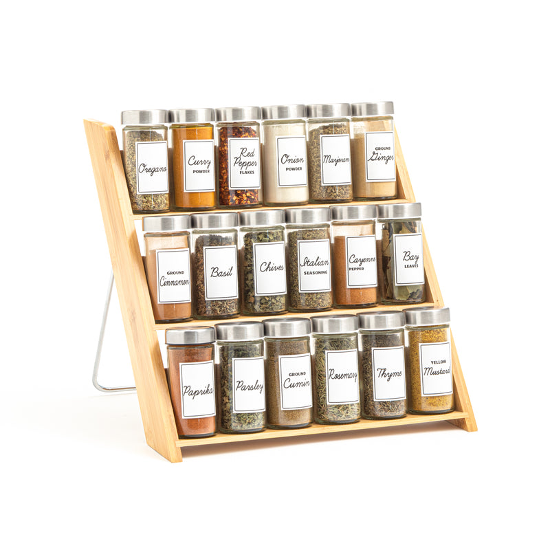 Orii 18 Jar Bamboo Drawer + Over Counter Spice Rack
