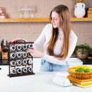 Orii 16-Jar Acacia Wood Tower Spice Rack Vertical Countertop Organizer with Glass Jars & Free 5-Year Refills