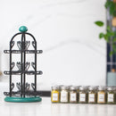 Orii Adrinova 24-Jar Revolving Tower Spice Rack Premium Glass Jars with Free 5-Year Refills