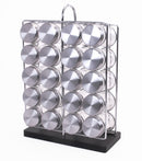 Orii 20 Jar Chrome Wire Unfilled Spice Rack With Black Bamboo Base