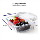 Orii 4 Pc Glass Food Storage Compartment Containers with High Wall Dividers