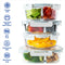 Orii 4 Pc Glass Food Storage Compartment Containers with High Wall Dividers