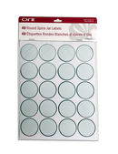 Round spice labels with silver border, 40 blank labels, Silver/White