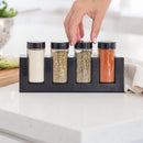 4 Jar Spice Rack filled with spices
